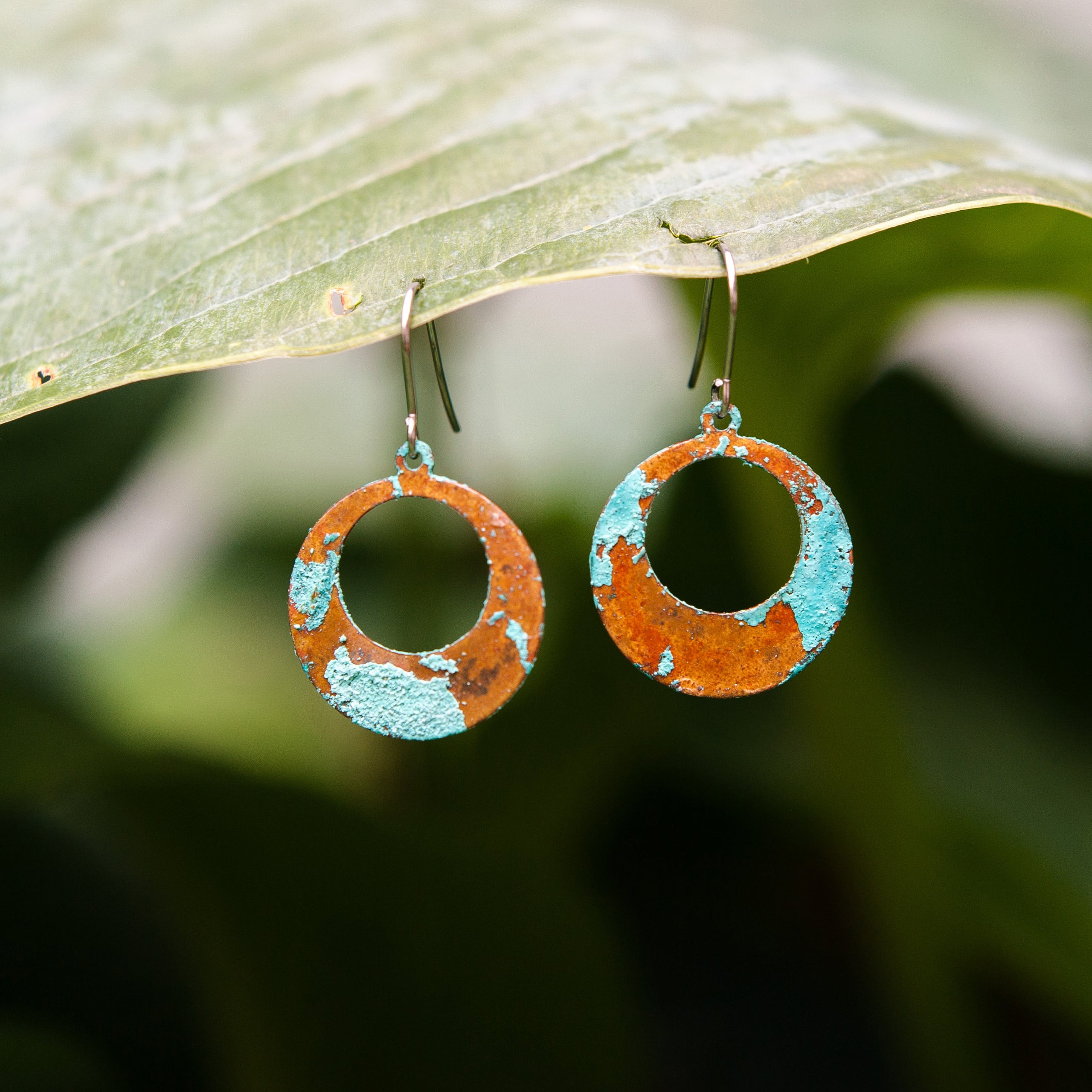 Elle Round Cut Out Patina Brass Earrings Reclaimed Co. Jewelry from Salvaged and Vintage Materials RECLAIMED CO. JEWELRY